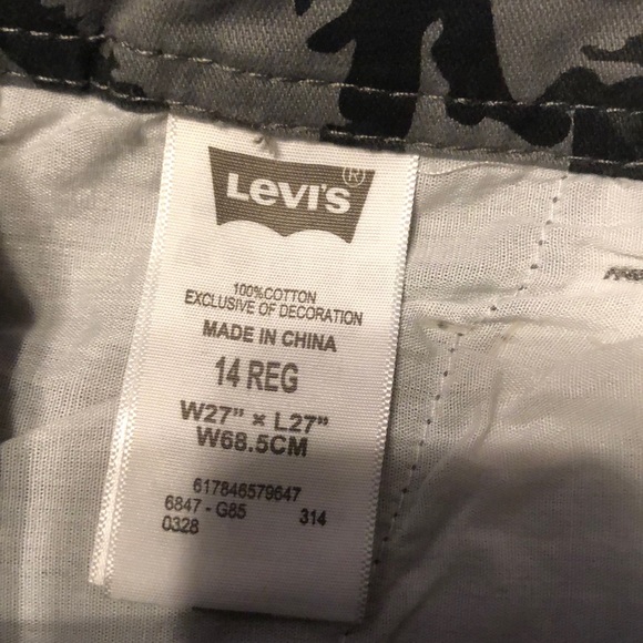 Levi’s camouflage cargo pants size 14 boys 27x27 nwt black camo - Picture 6 of 8